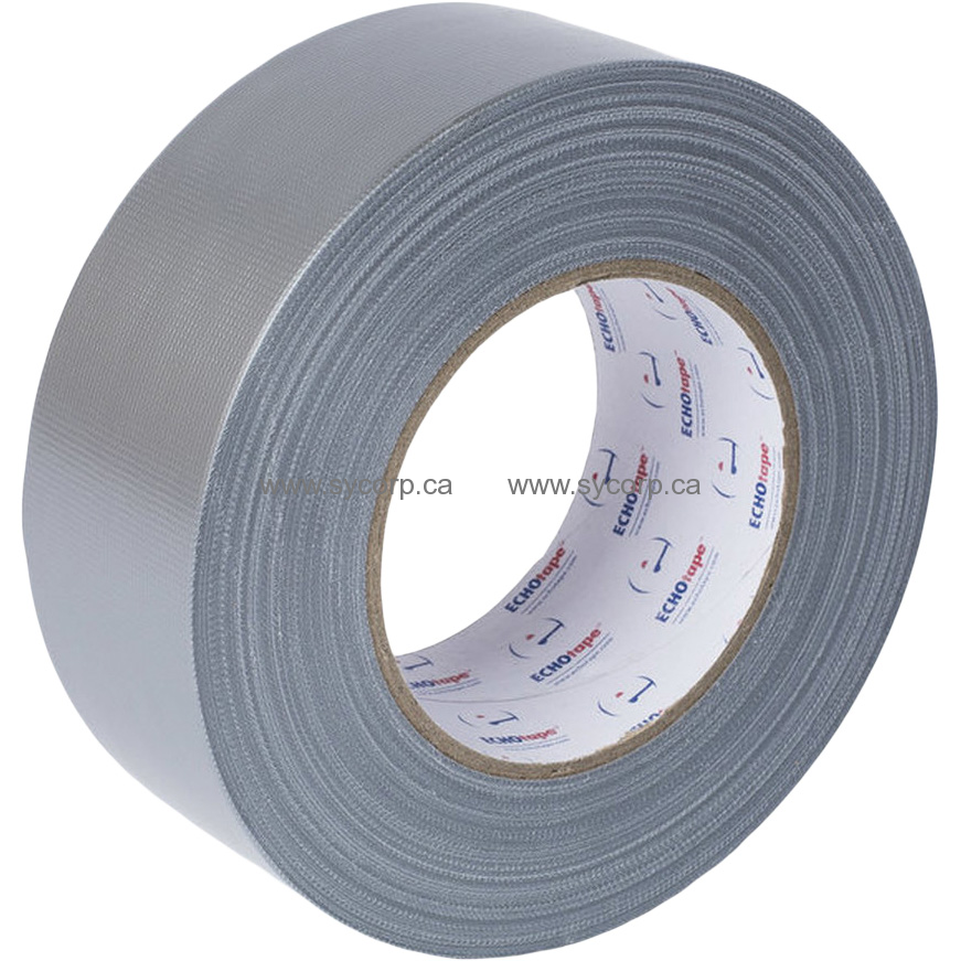 ECHOtape W6064 Industrial Strength Duct Tape, 7 mil, 48mm x 55, Silver,  Roll (CL-W6064-48S)