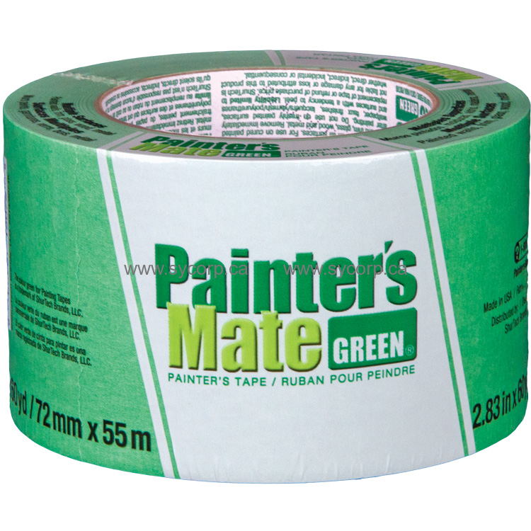 Painter's Mate Green CP 150 Multi-Surface Painters' Tape, Professional  Grade, 8 day,  mil, 72mm x 55m, Green, Roll (CP15072)