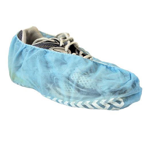 Polypropylene Shoe Covers, Skid Free Sole, Blue