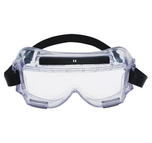 Impact or splash protection Clear anti-fog lens Polycarbonate lens absorbs 99.9% UV Meets the requirements of CSA Z94.3-2007 and the High Impact Requirements of ANSI Z87.1-2003 Wraparound lens for peripheral vision Indirect venting system to minimize fogging Accommodates prescription eyewear 3M™ Centurion Safety Splash Goggle 454AF offers reliable protection and comfort, featuring a large lens opening to accommodate most prescription and safety eyewear and an indirect venting system to minimize fogging.  The Centurion vented safety impact goggle is reliable protective eyewear, featuring a wide-angle wraparound frame design with distinct "side-to-side" peripheral vision and a large lens opening to accommodate most prescription and safety eyewear. Includes wide nasal flare for added comfort and a direct venting system to minimize fogging.