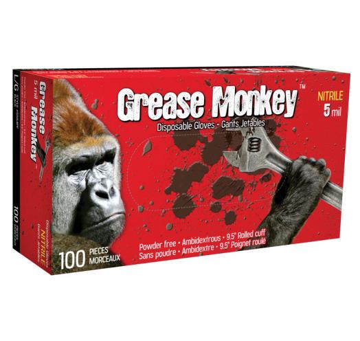5554PF Grease Monkey 5 mil black nitrile gloves (box of 100) - XL