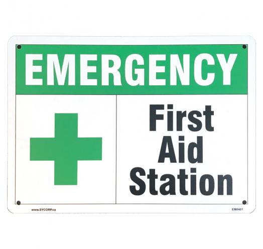 Sign, 14x10, Emergency, First Aid Station