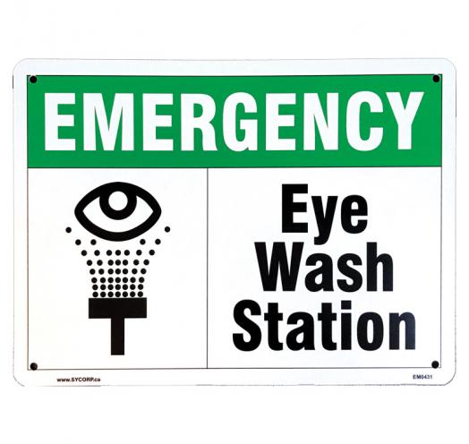 Sign, 14x10, Emergency, Eye Wash Station