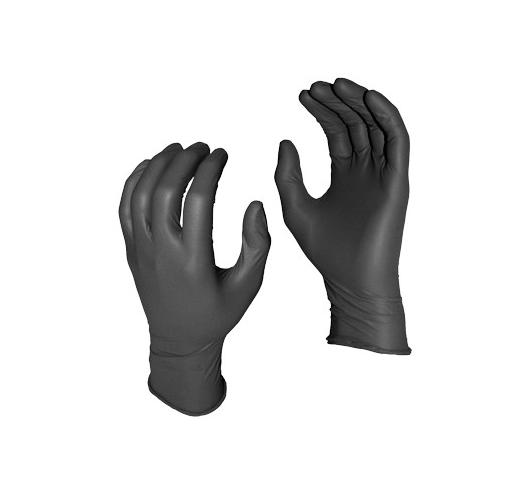 Watson 5555PF Grease Monkey, 8 mil, Disposable Nitrile Gloves, Black, Box  of 50, Large (5555PF-L)