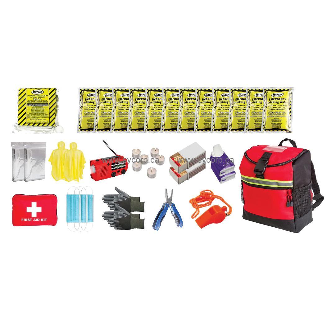 Emergency Survival Kit, Backpack, Essential 72 Hour, 1 Person, FSSURVKITE-1P