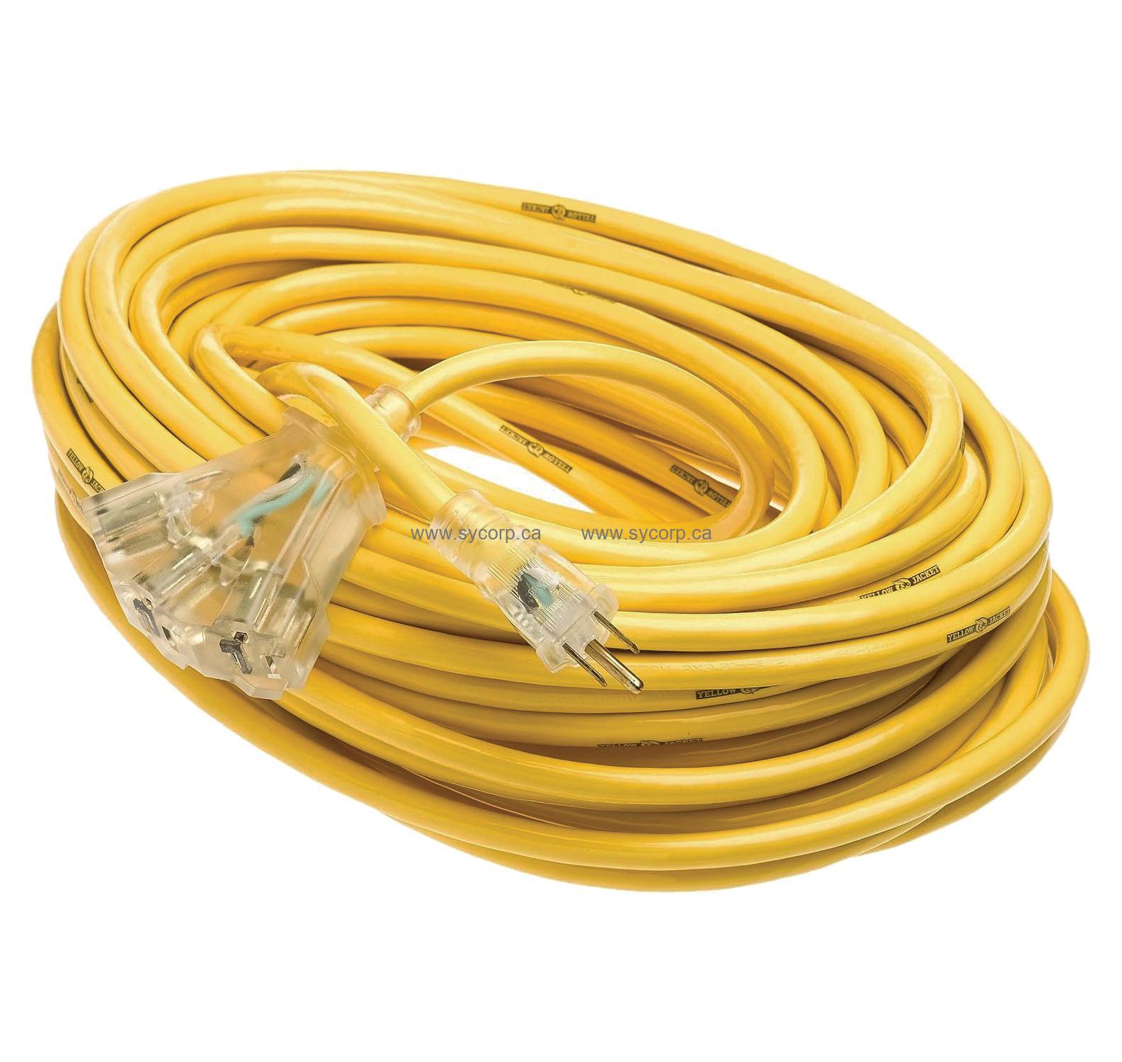 Extension Cord, Outdoor, 12/3 AWG, 30M / 98ft, Triple Outlet, Fantail