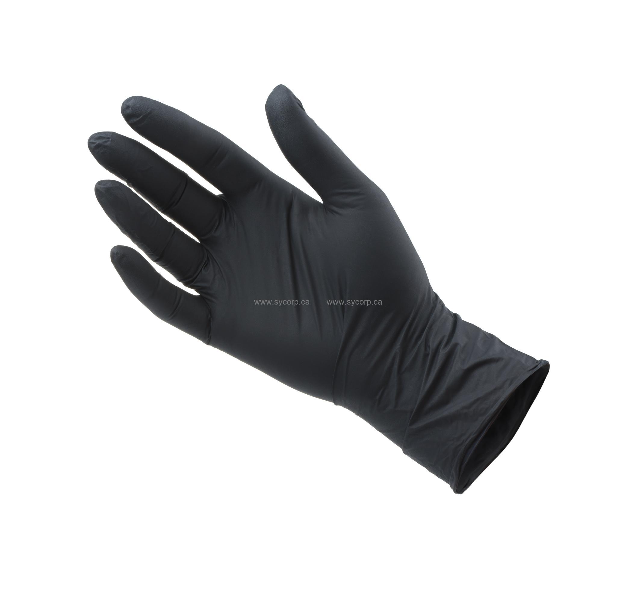 Watson 5554PF Grease Monkey, 5 mil, Disposable Nitrile Gloves, Black, Box  of 100, Small (5554PF-S)